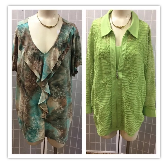 Dressbarn/Draper’s Damon, blouses(2), size 2X/3X.: - Picture 1 of 12